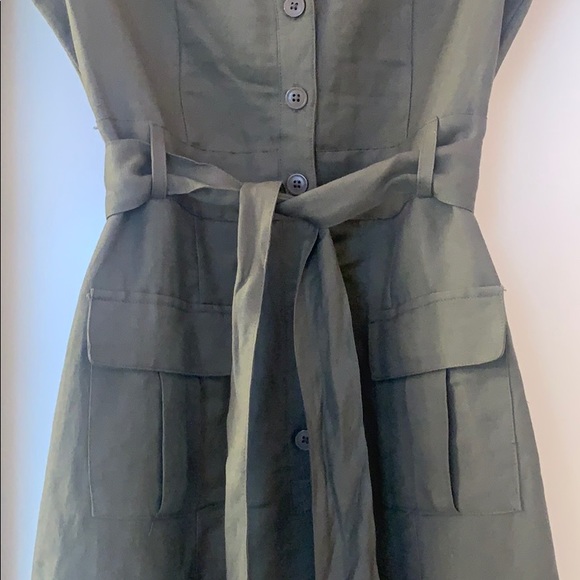 [Banana Republic] olive linen safari dress - Picture 4 of 10